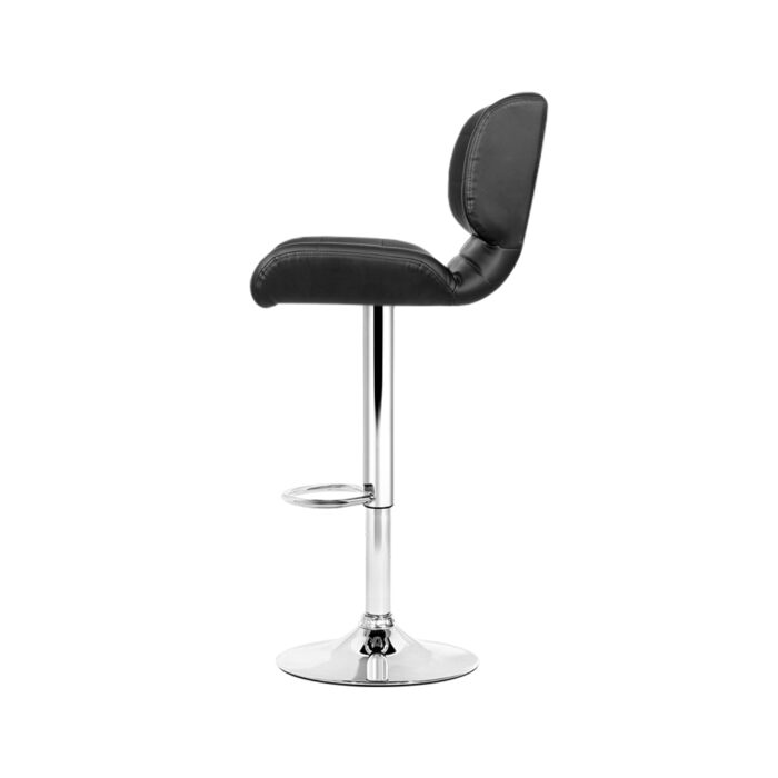 Artiss 4x Bar Stools Gas Lift Leather Padded Black - Image 4