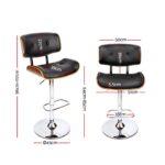 Artiss Bar Stools Gas Lift Leather Black - Image 2