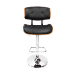 Artiss Bar Stools Gas Lift Leather Black - Image 3