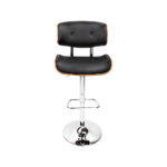 Artiss 2x Bar Stools Gas Lift Leather Black - Image 3