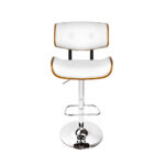 Artiss Bar Stools Gas Lift Leather White - Image 3