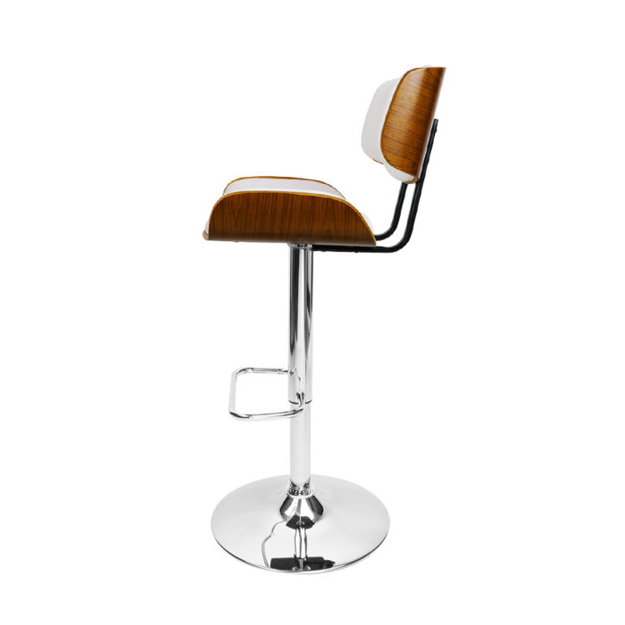 Artiss Bar Stools Gas Lift Leather White - Image 4