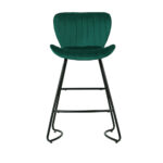 Artiss Bar Stools Kitchen Stool Velvet Dining Chairs Green Barstool Chair Metal - Image 3