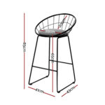 Artiss 4x Bar Stools Padded Seat Metal - Image 2