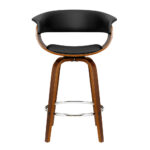 Luxe Swivel Bar Stools Set of 4 with PU Leather Seats (Wooden) - Image 3