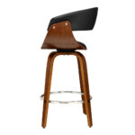 Luxe Swivel Bar Stools Set of 4 with PU Leather Seats (Wooden) - Image 4