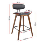 Artiss 4x Bar Stools Leather Padded w/Backrest - Image 2