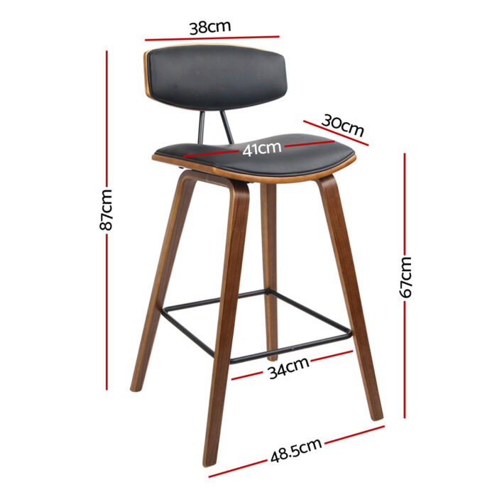 Artiss 4x Bar Stools Leather Padded w/Backrest - Image 2