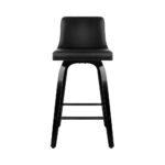 Artiss Bar Stools Kitchen Leather Barstools Swivel Wooden Chairs X2 - Image 3