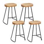 Artiss 4x Bar Stools Tractor Seat 65cm Wooden