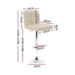 Artiss 4x Bar Stools Leather Gas Lift Beige - Image 2
