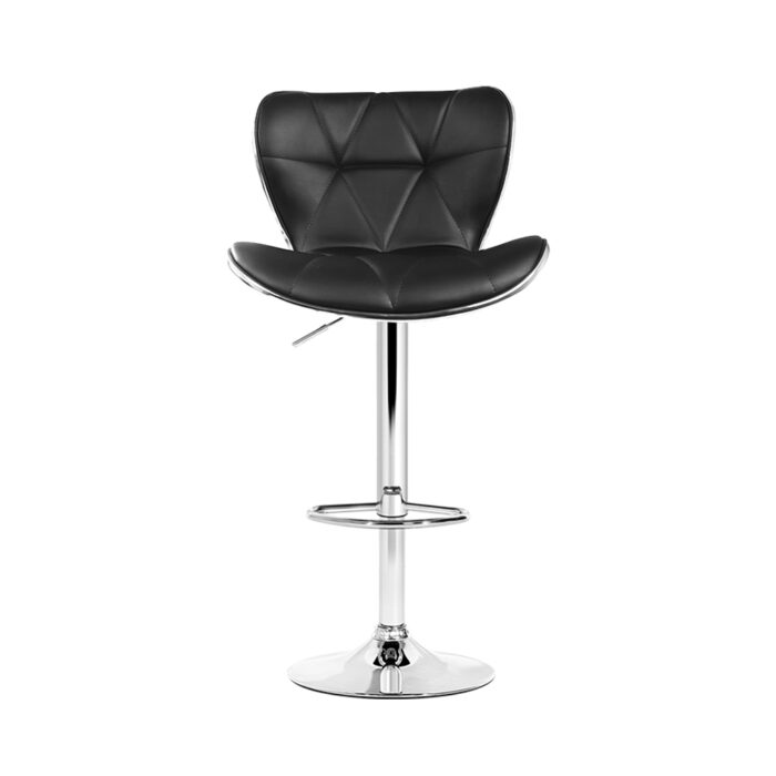 Artiss 4x Bar Stools Gas Lift Leather Seat Black - Image 3