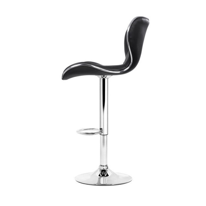 Artiss 4x Bar Stools Gas Lift Leather Seat Black - Image 4
