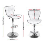 Artiss 4x Bar Stools Gas Lift Leather Seat White - Image 2