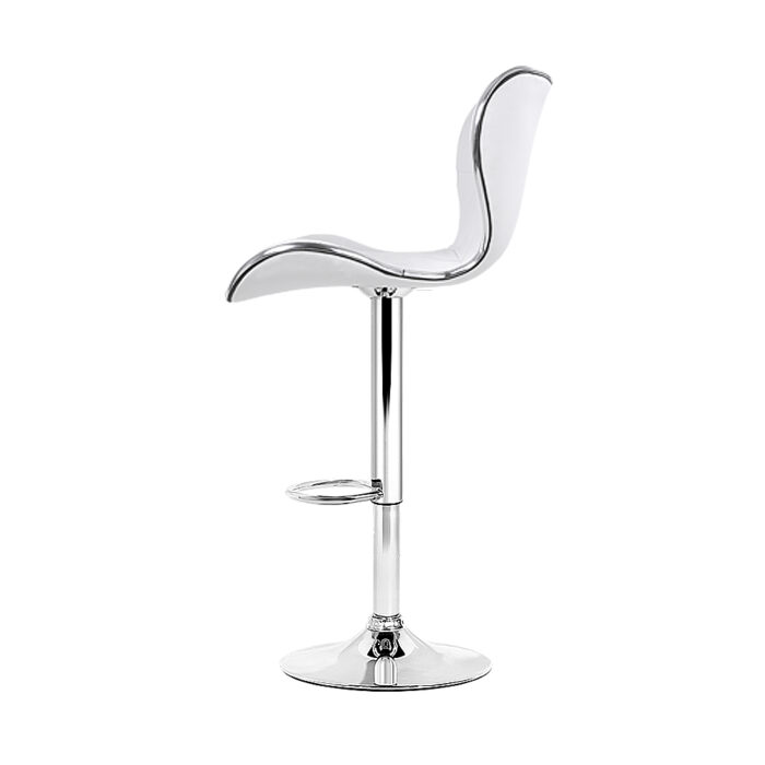 Artiss 4x Bar Stools Gas Lift Leather Seat White - Image 4