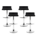 Artiss 4x Bar Stools Adjustable Gas Lift Chairs Black - Image 3