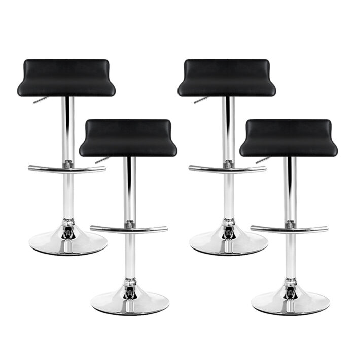 Artiss 4x Bar Stools Adjustable Gas Lift Chairs Black - Image 3