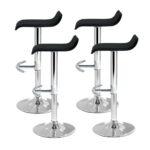 Artiss 4x Bar Stools Adjustable Gas Lift Chairs Black - Image 4