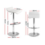 Artiss 4x Bar Stools Adjustable Gas Lift Chairs White - Image 2