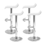 Artiss 4x Bar Stools Adjustable Gas Lift Chairs White - Image 4