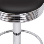 Artiss 4x Bar Stools Leather Padded Gas Lift Silver - Image 3