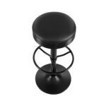 Artiss 2x Bar Stools Leather Padded Gas Lift Black - Image 3