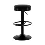 Artiss 2x Bar Stools Leather Padded Gas Lift Black - Image 4