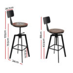 Artiss Bar Stools Kitchen Counter Chairs Vintage Metal Chairs - Image 2
