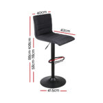 Artiss 4x Bar Stools Gas Lift Linen Fabric Black - Image 2