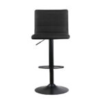 Artiss 4x Bar Stools Gas Lift Linen Fabric Black - Image 3