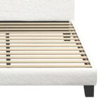 Oikiture Boucle Fabric Queen Bed Frame for Serene Sleep