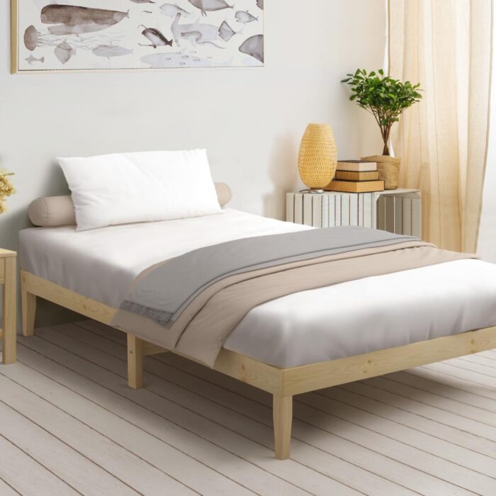 Oikiture Bed Frame King Single Wooden Timber Mattress Base Bed Base Platform - Image 2