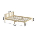 Oikiture Wooden Bed Frame King Size with Wood Headboard - Image 3