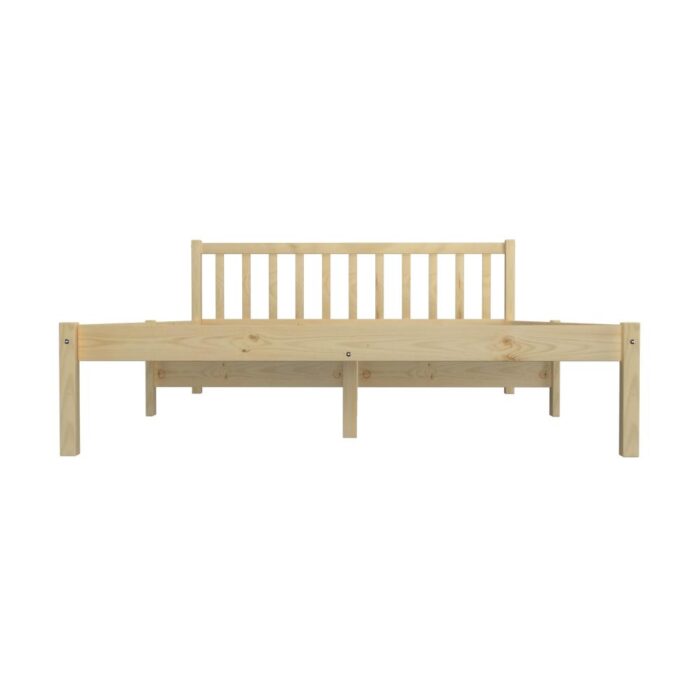 Oikiture Wooden Bed Frame King Size with Wood Headboard - Image 2