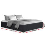 Artiss Bed Frame Queen Size Gas Lift Base Charcoal TOKI - Image 2