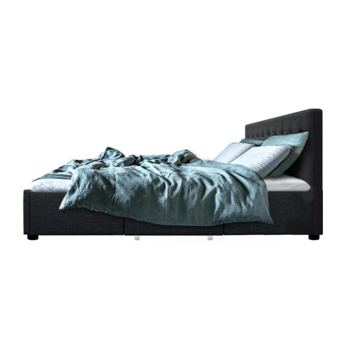 Avio Double Bed Frame with 4 Storage Drawers in Charcoal - Image 4