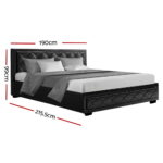 Artiss Bed Frame King Size Gas Lift Black TIYO - Image 2
