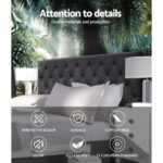 Artiss Bed Head King Size Fabric - CAPPI Charcoal - Image 3