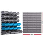 Giantz 44 Storage Bin Rack Wall Mounted Peg Board - Image 2