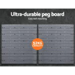 Giantz 44 Storage Bin Rack Wall Mounted Peg Board - Image 4