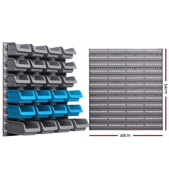 Giantz 88 Storage Bin Rack Wall Mounted - Image 2