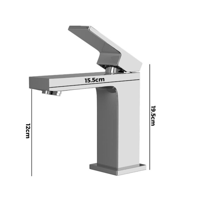 WELS Chrome Basin Mixer Tap Bathroom Taps Vanity Sink Spout Brass Faucet - Image 2