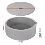 Keezi Kids Ball Pit 90x30cm Ocean Foam Play Pool Barrier Toys Children Grey - Image 2