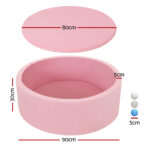 Keezi Kids Ball Pit 90x30cm Ocean Foam Play Pool Barrier Toys Children Pink - Image 2