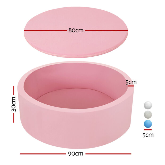 Keezi Kids Ball Pit 90x30cm Ocean Foam Play Pool Barrier Toys Children Pink - Image 2