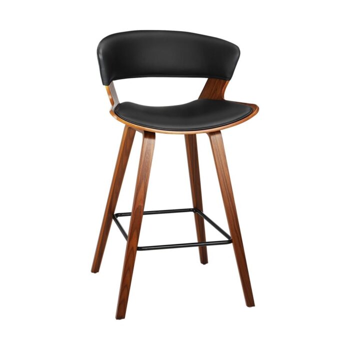 Oikiture Bar Stools Kitchen Stool Bar Chairs Wood Barstool Dining Chair Leather - Image 5