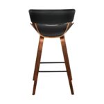 Oikiture Bar Stools Kitchen Stool Bar Chairs Wood Barstool Dining Chair Leather - Image 3