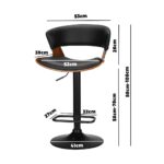 Oikiture Bar Stools Swivel Barstool Leather Gas Lift - Image 2