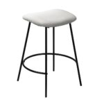 Oikiture Bar Stools Kitchen Metal Stool Chairs Dining Chair Exclusive White x2 - Image 5