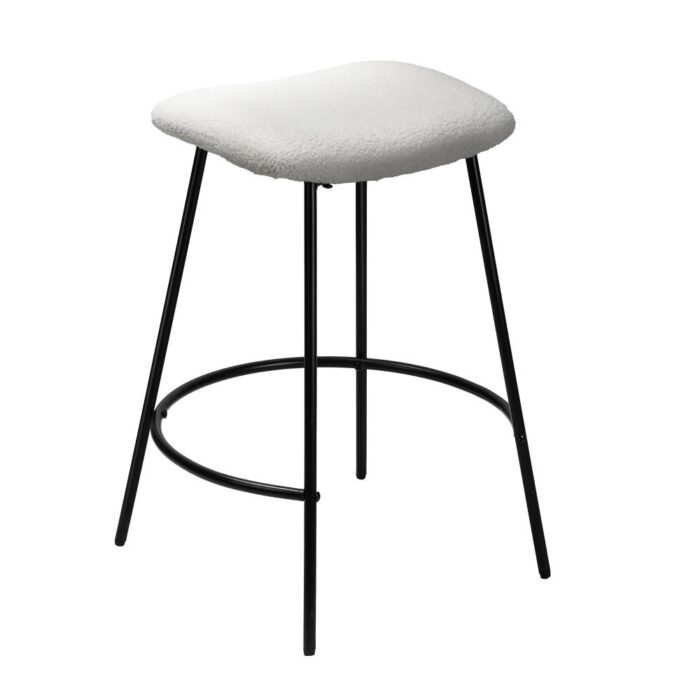 Oikiture Bar Stools Kitchen Metal Stool Chairs Dining Chair Exclusive White x2 - Image 5
